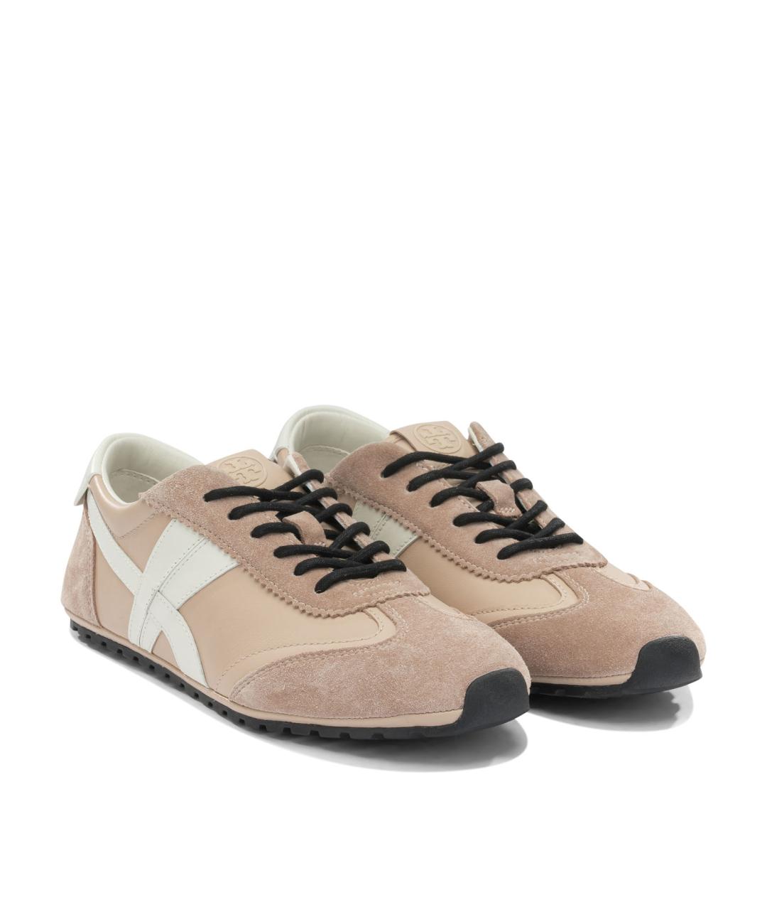 TORY BURCH Розовые кожаные кроссовки, фото 2