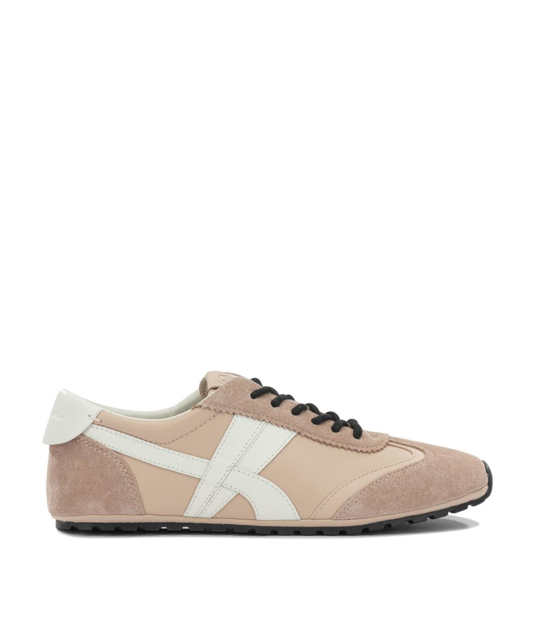 TORY BURCH Розовые кожаные кроссовки, фото 1