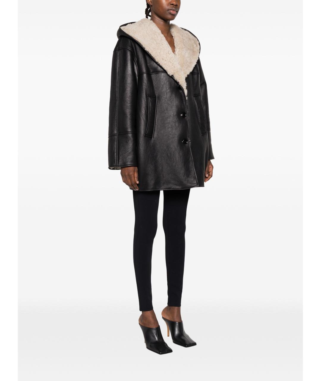 ALAIA Черная кожаная дубленка, фото 5