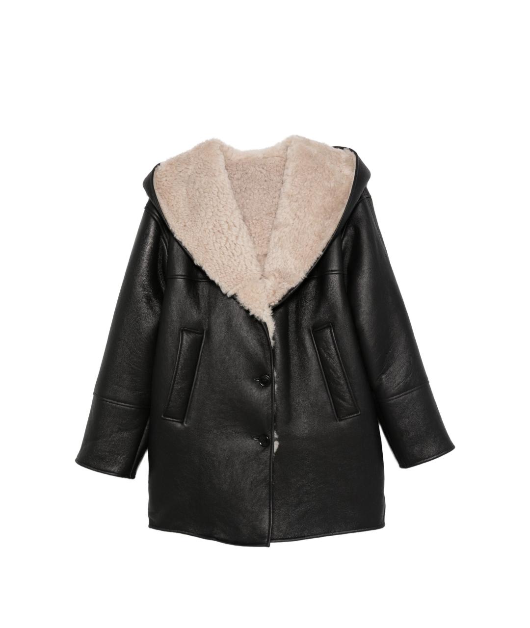 ALAIA Черная кожаная дубленка, фото 1