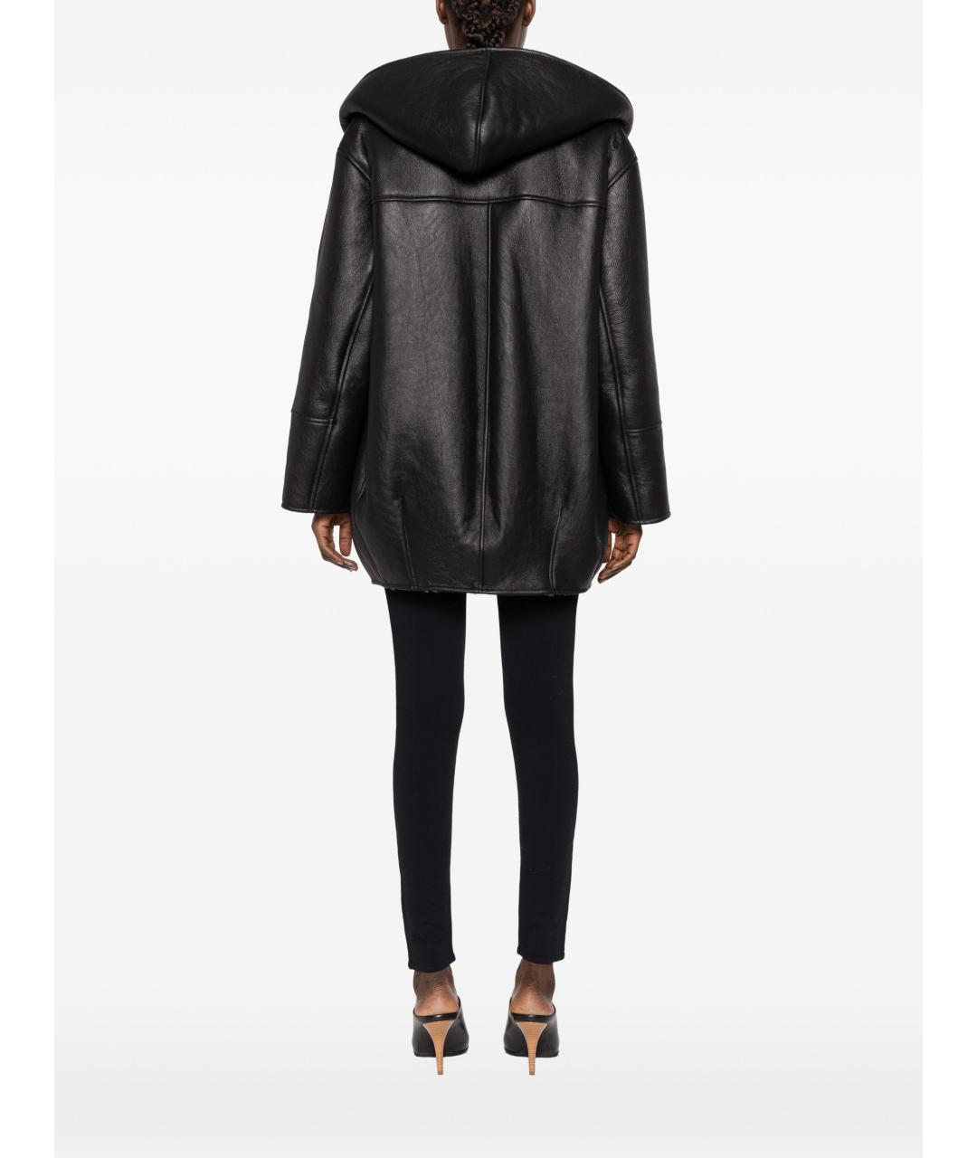 ALAIA Черная кожаная дубленка, фото 3