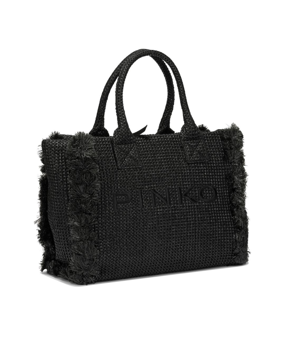 PINKO Черная синтетическая сумка тоут, фото 2