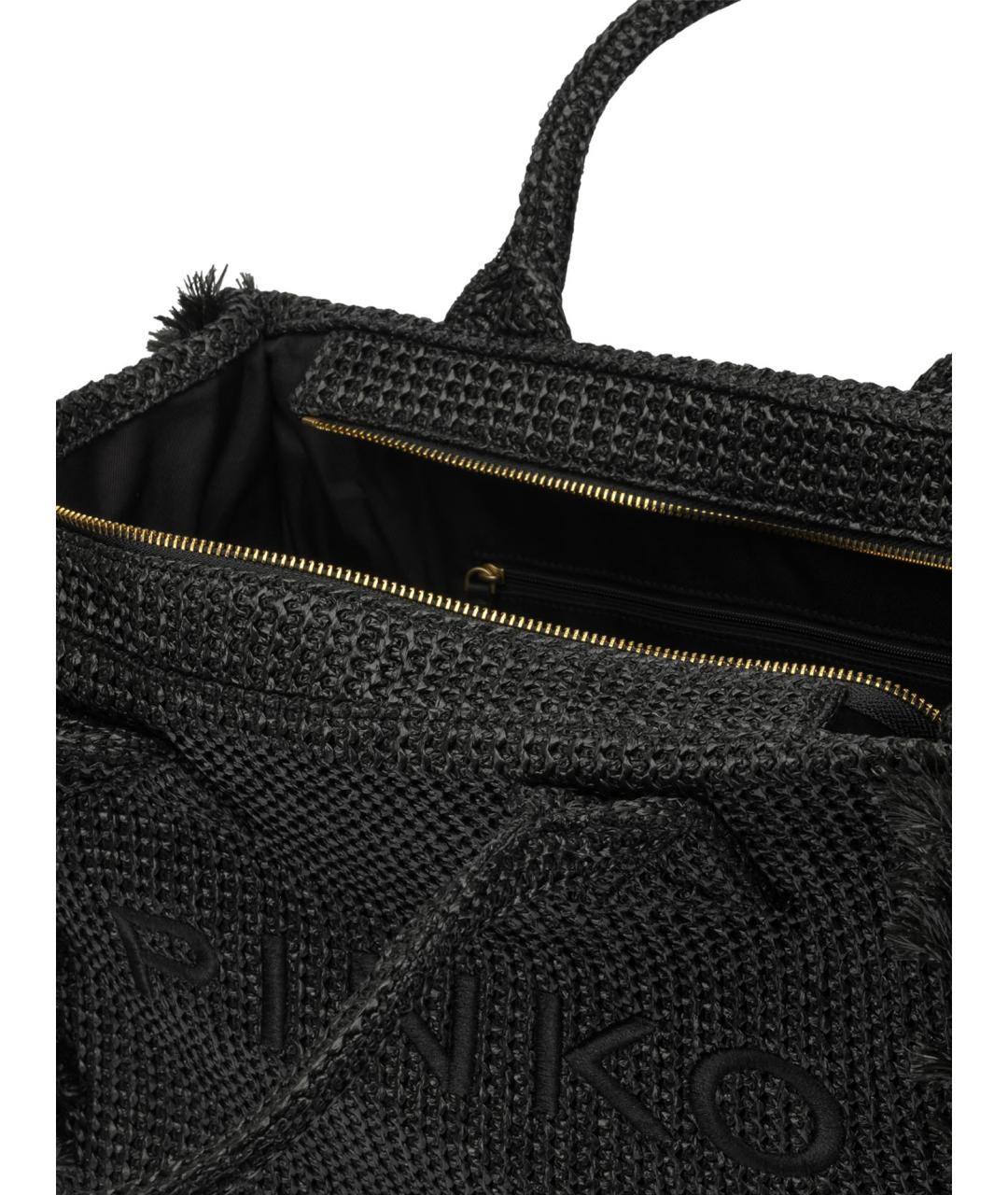 PINKO Черная синтетическая сумка тоут, фото 5