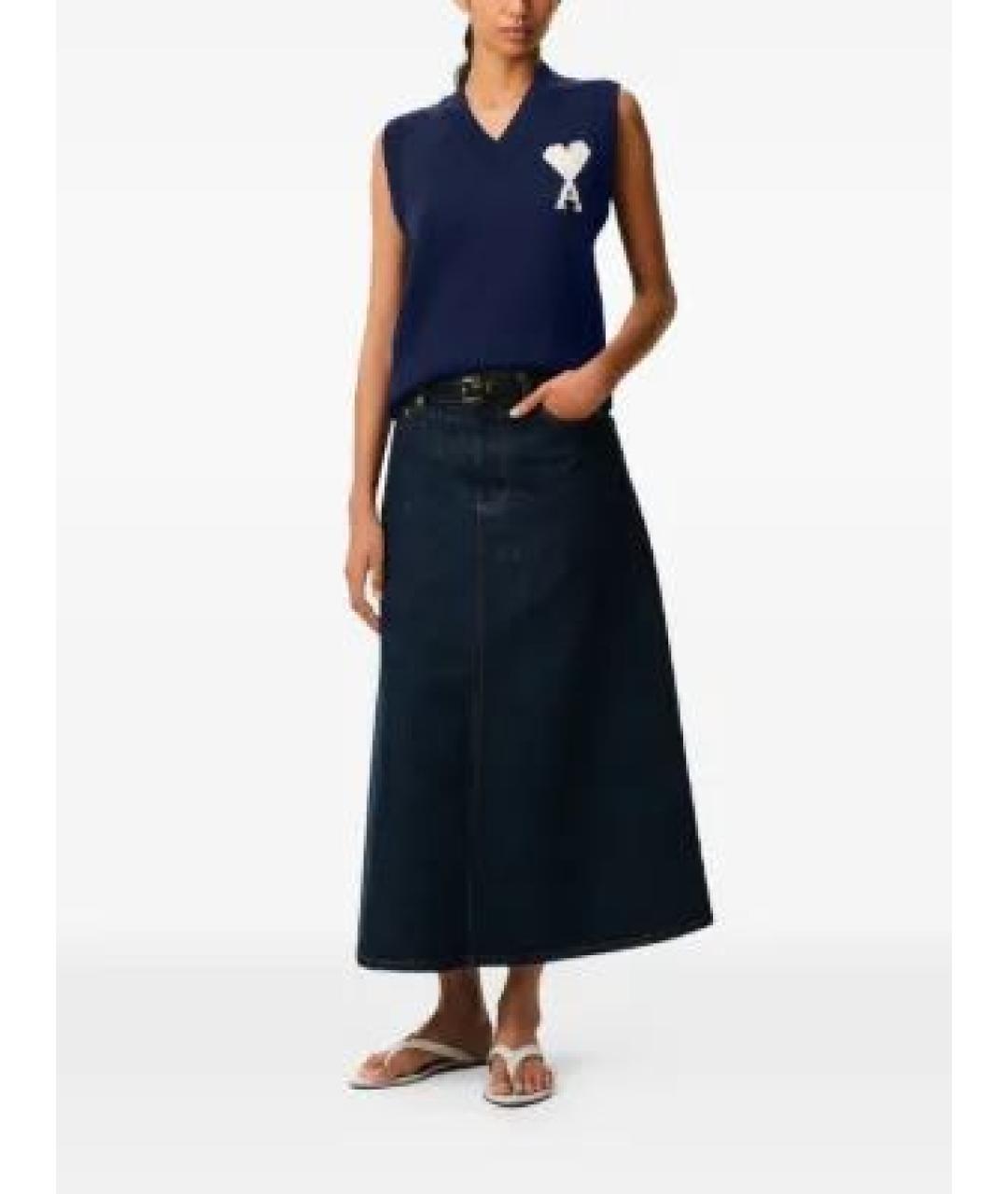 Ami Paris Синяя хлопковая жилетка, фото 2