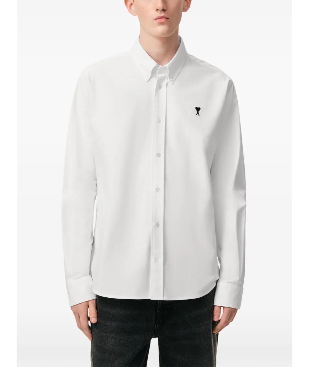 Ami Paris Белая хлопковая кэжуал рубашка, фото 3