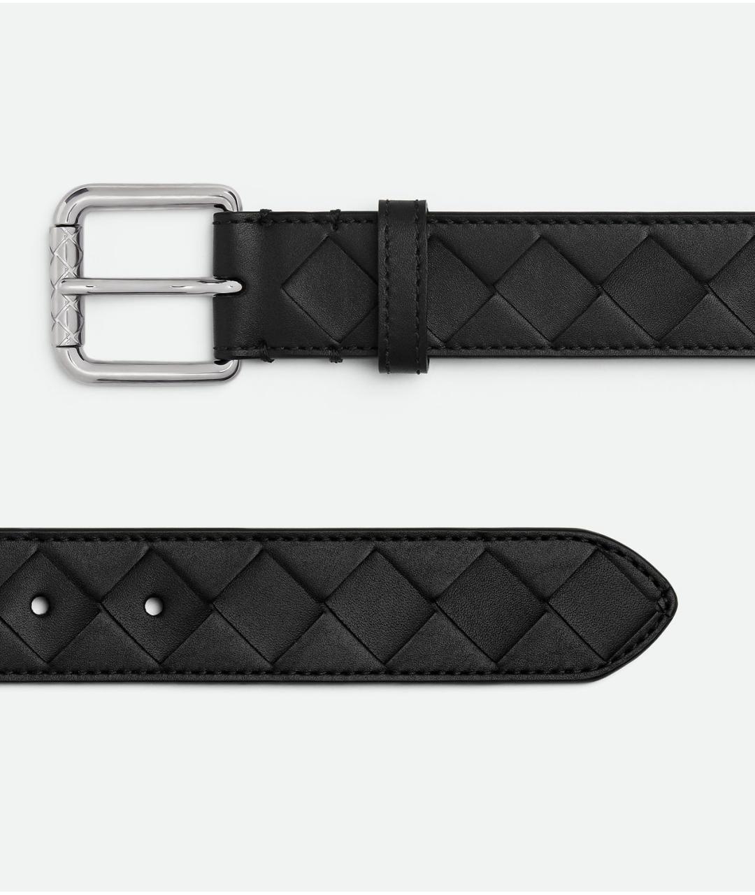 BOTTEGA VENETA Черный кожаный ремень, фото 4