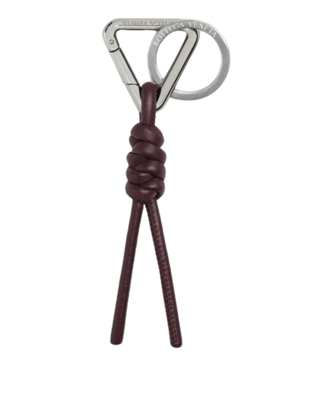BOTTEGA VENETA Бордовый брелок, фото 1