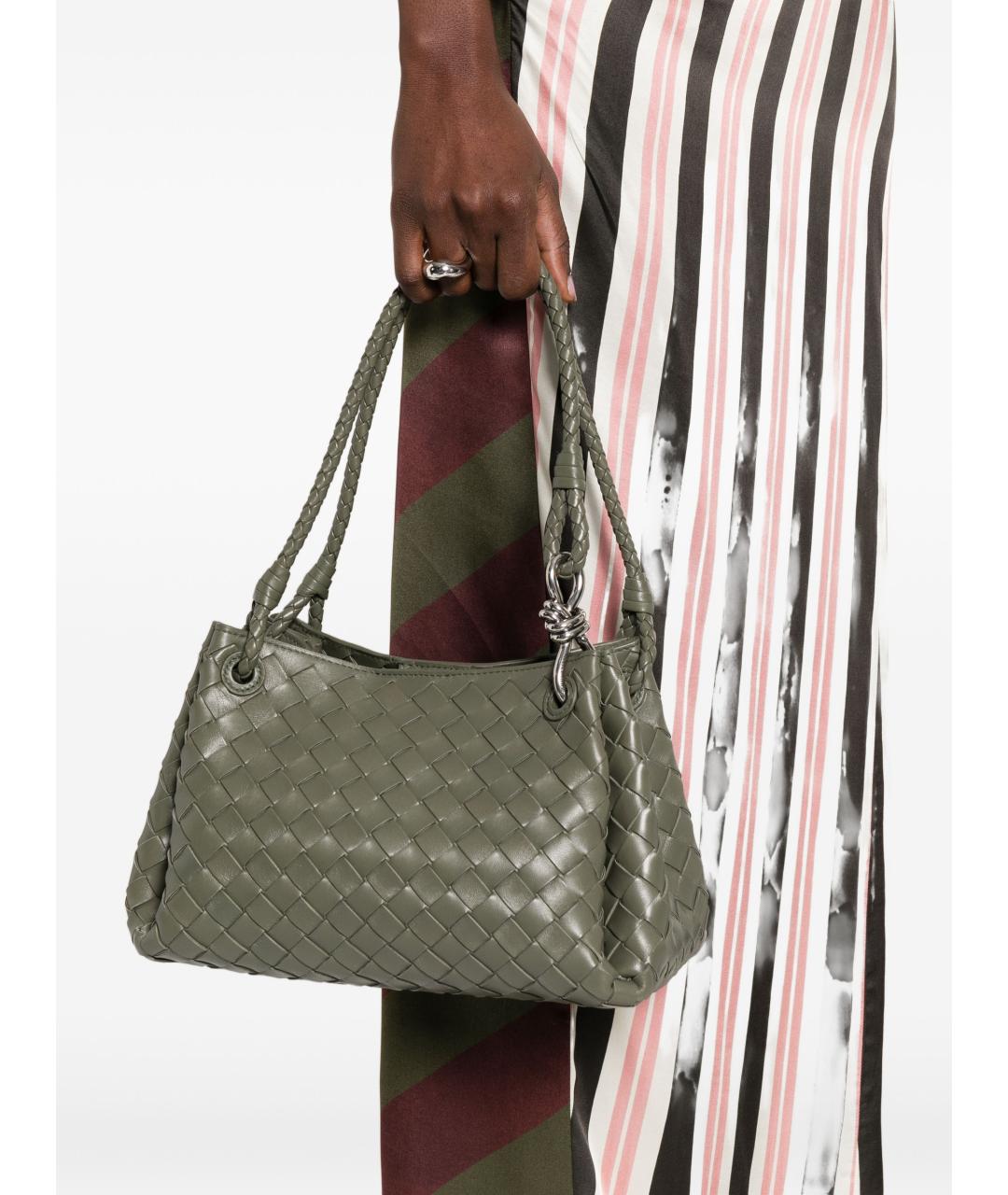 BOTTEGA VENETA Серая кожаная сумка тоут, фото 4