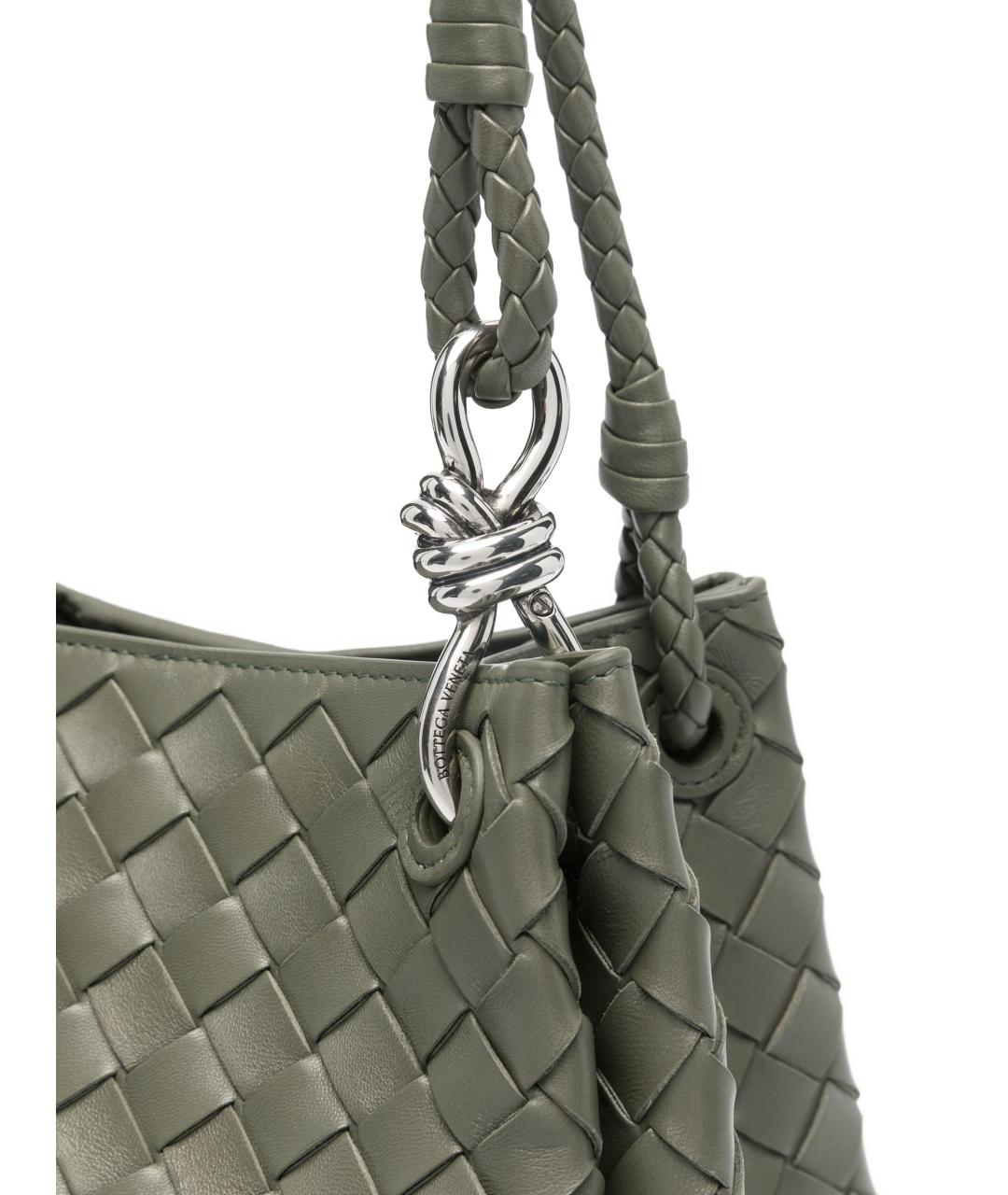 BOTTEGA VENETA Серая кожаная сумка тоут, фото 3