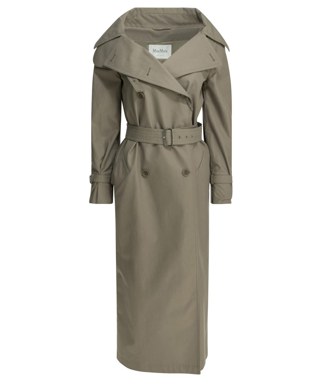 MAX MARA Серый хлопковый тренч/плащ, фото 1