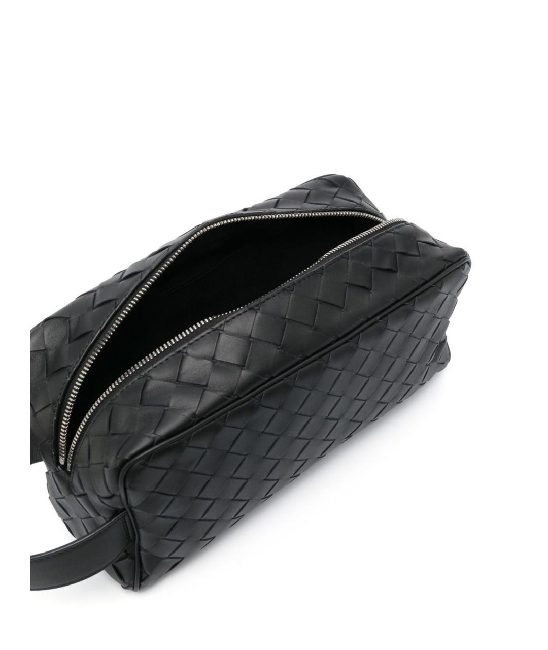 BOTTEGA VENETA Черная кожаная барсетка, фото 2