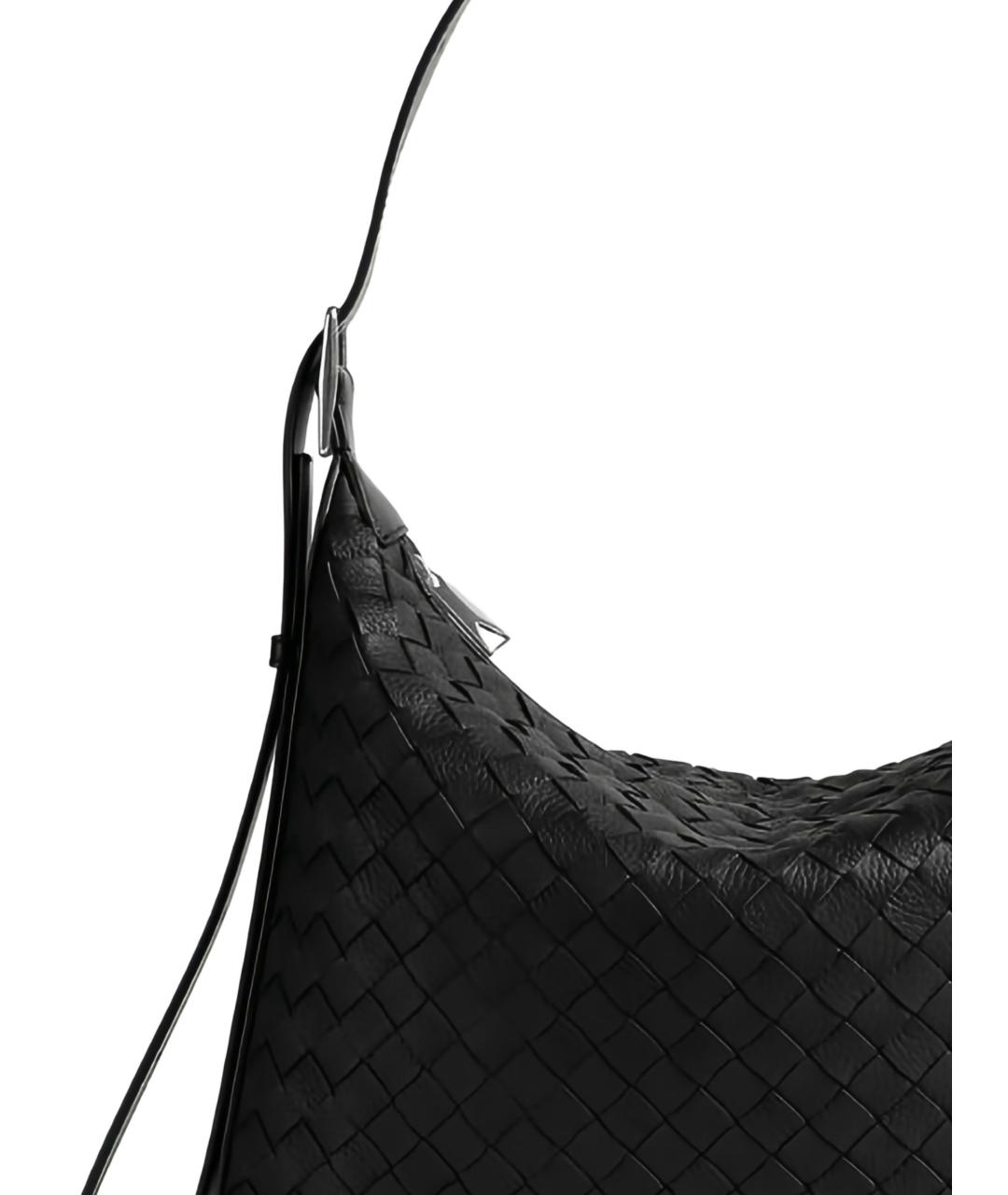 BOTTEGA VENETA Черная кожаная сумка на плечо, фото 2