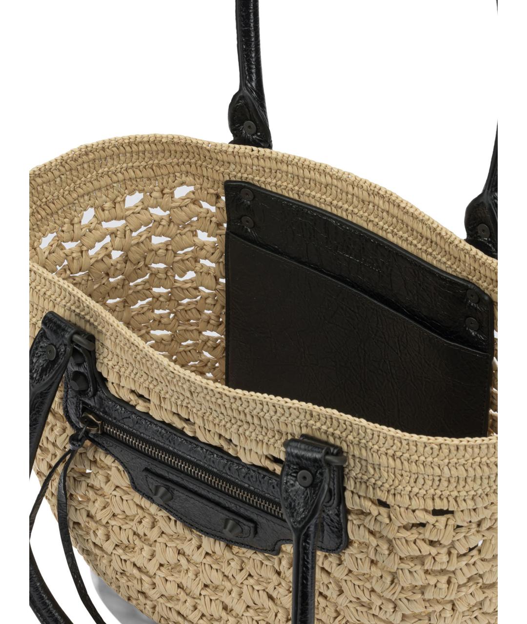 BALENCIAGA Бежевая пелетеная сумка через плечо, фото 5