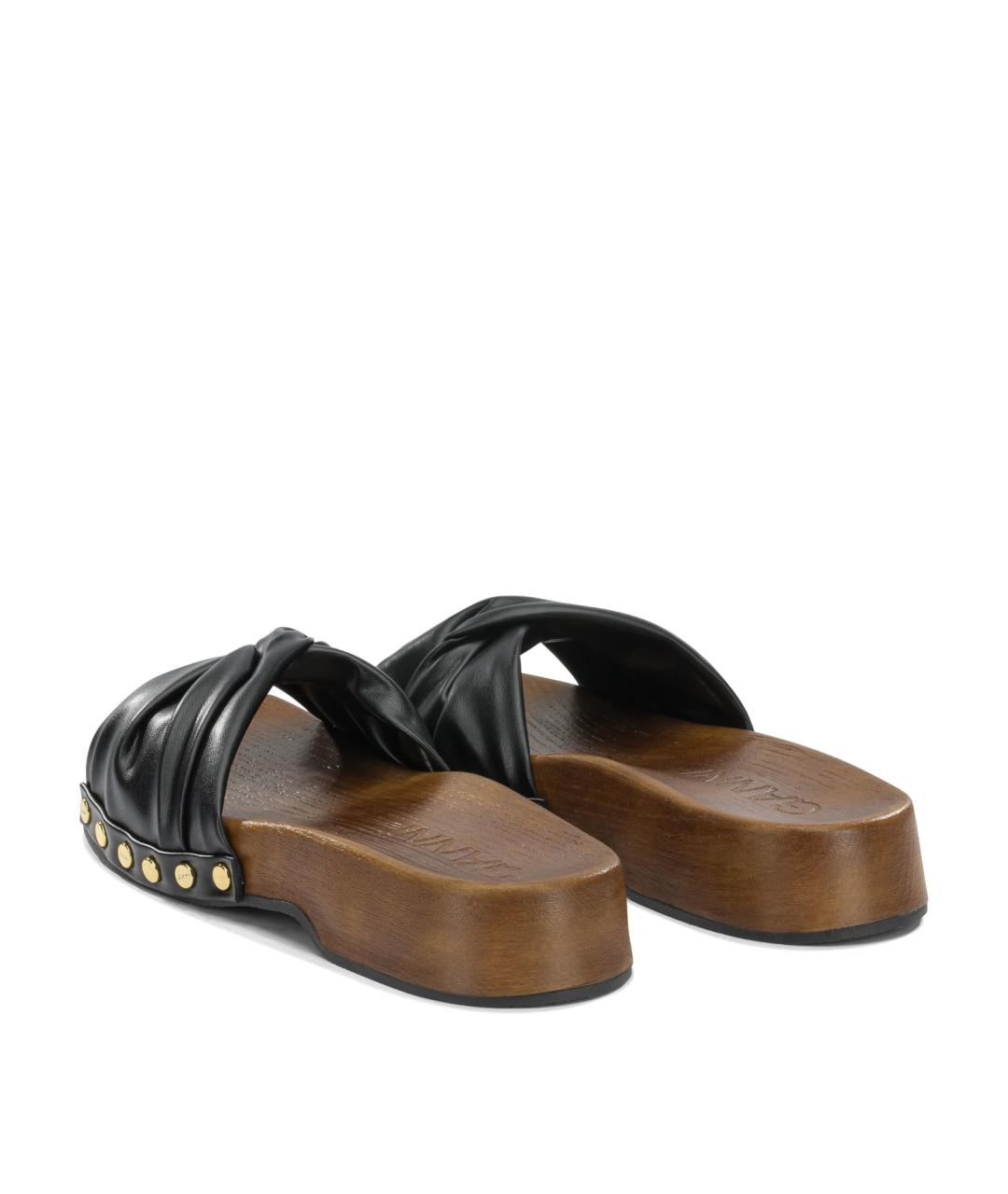 GANNI Черные кожаные сандалии, фото 4