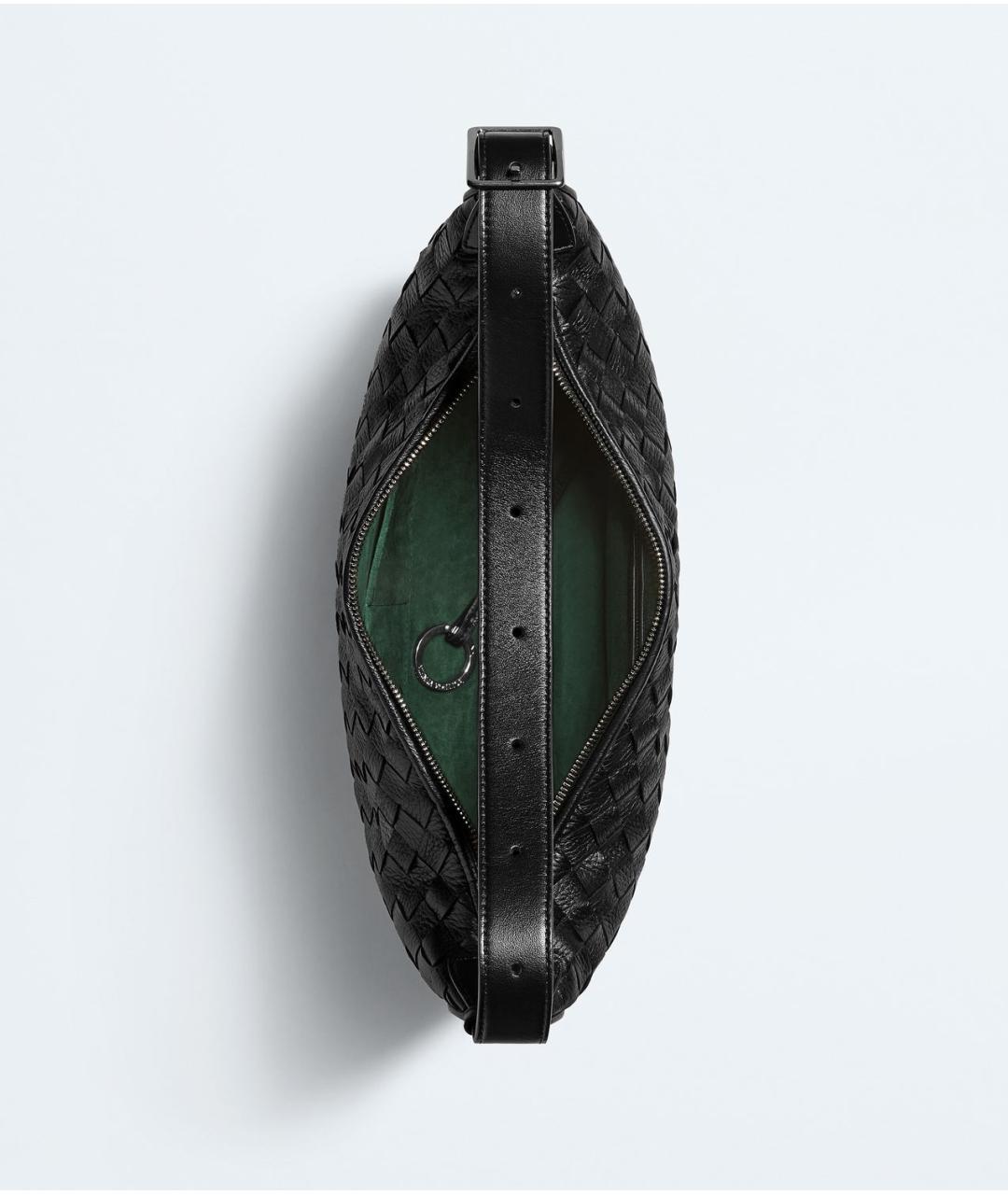 BOTTEGA VENETA Черная кожаная сумка на плечо, фото 2