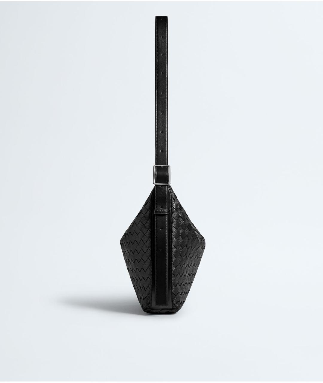BOTTEGA VENETA Черная кожаная сумка на плечо, фото 3