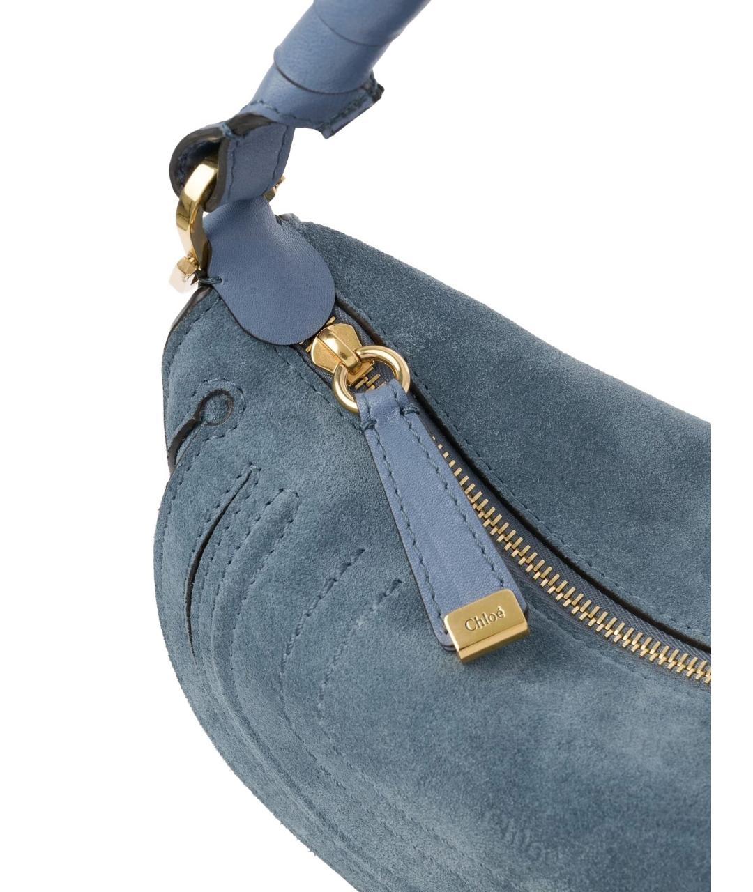CHLOE Голубая замшевая сумка через плечо, фото 3