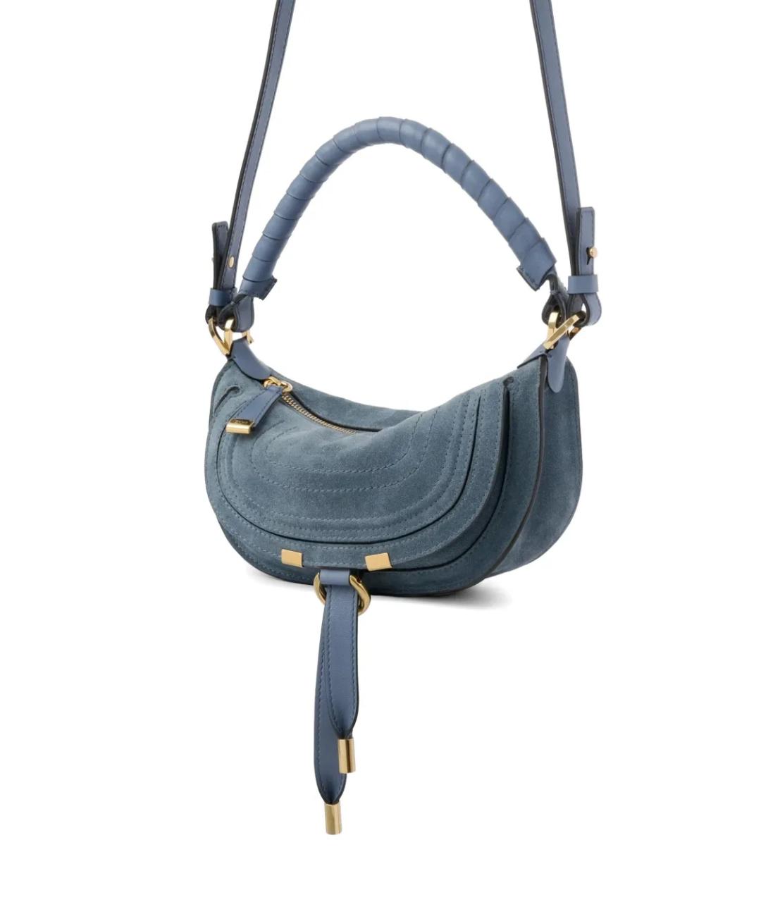 CHLOE Голубая замшевая сумка через плечо, фото 4