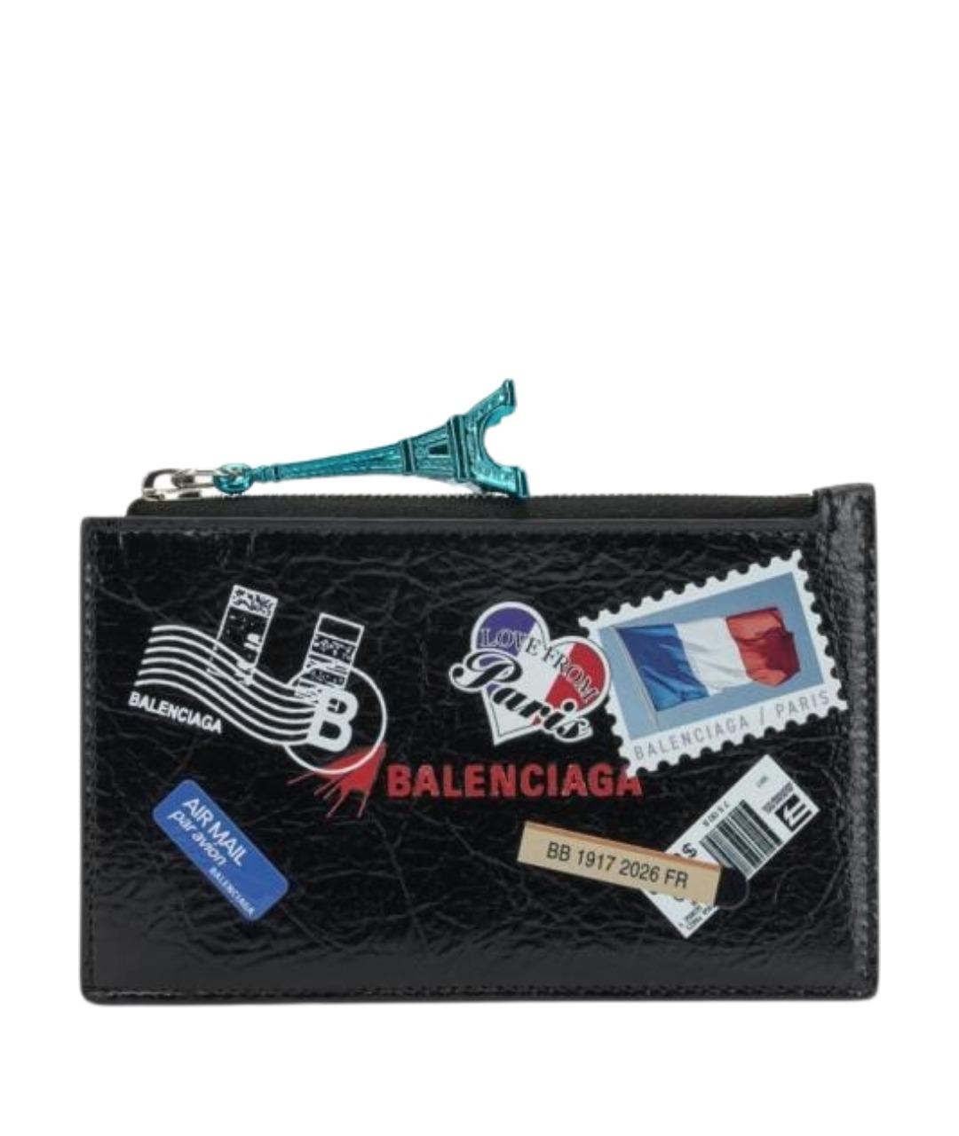 BALENCIAGA Черный кожаный кардхолдер, фото 1