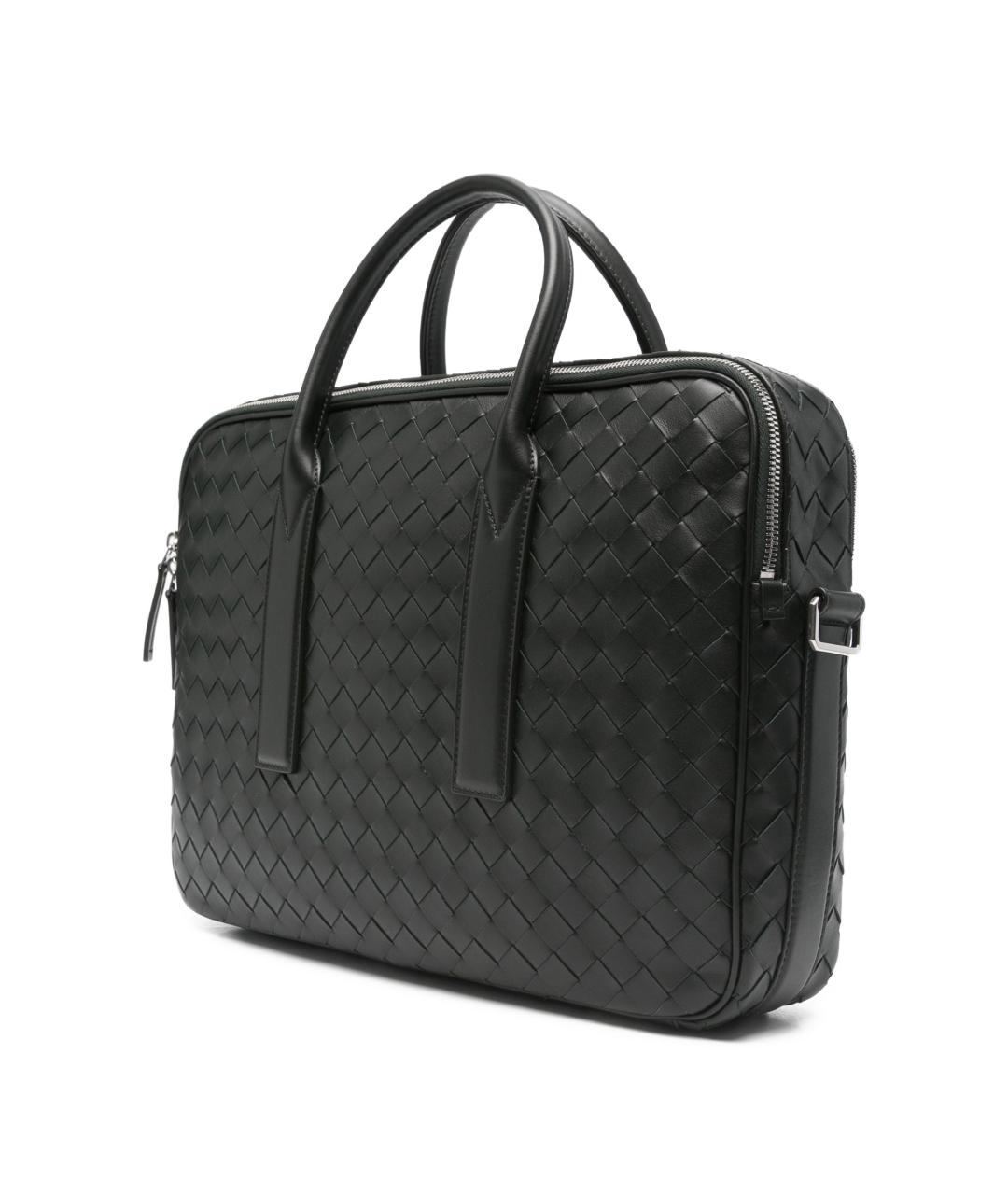 BOTTEGA VENETA Черный кожаный портфель, фото 5