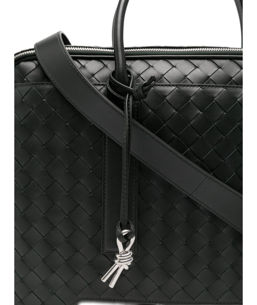 BOTTEGA VENETA Черный кожаный портфель, фото 3
