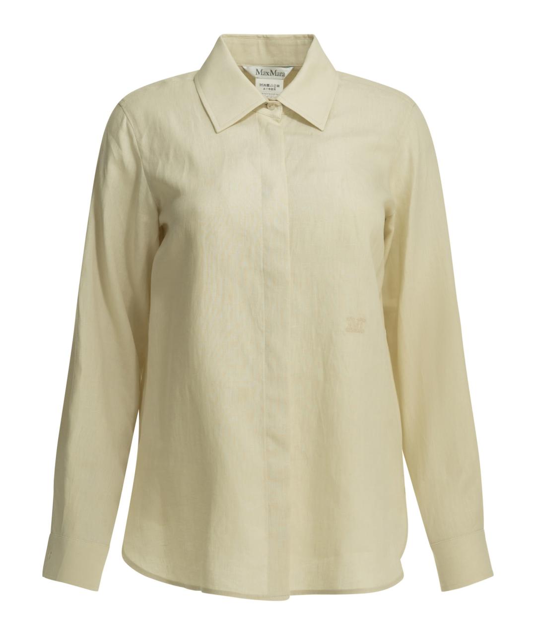 MAX MARA Бежевая льняная рубашка, фото 1
