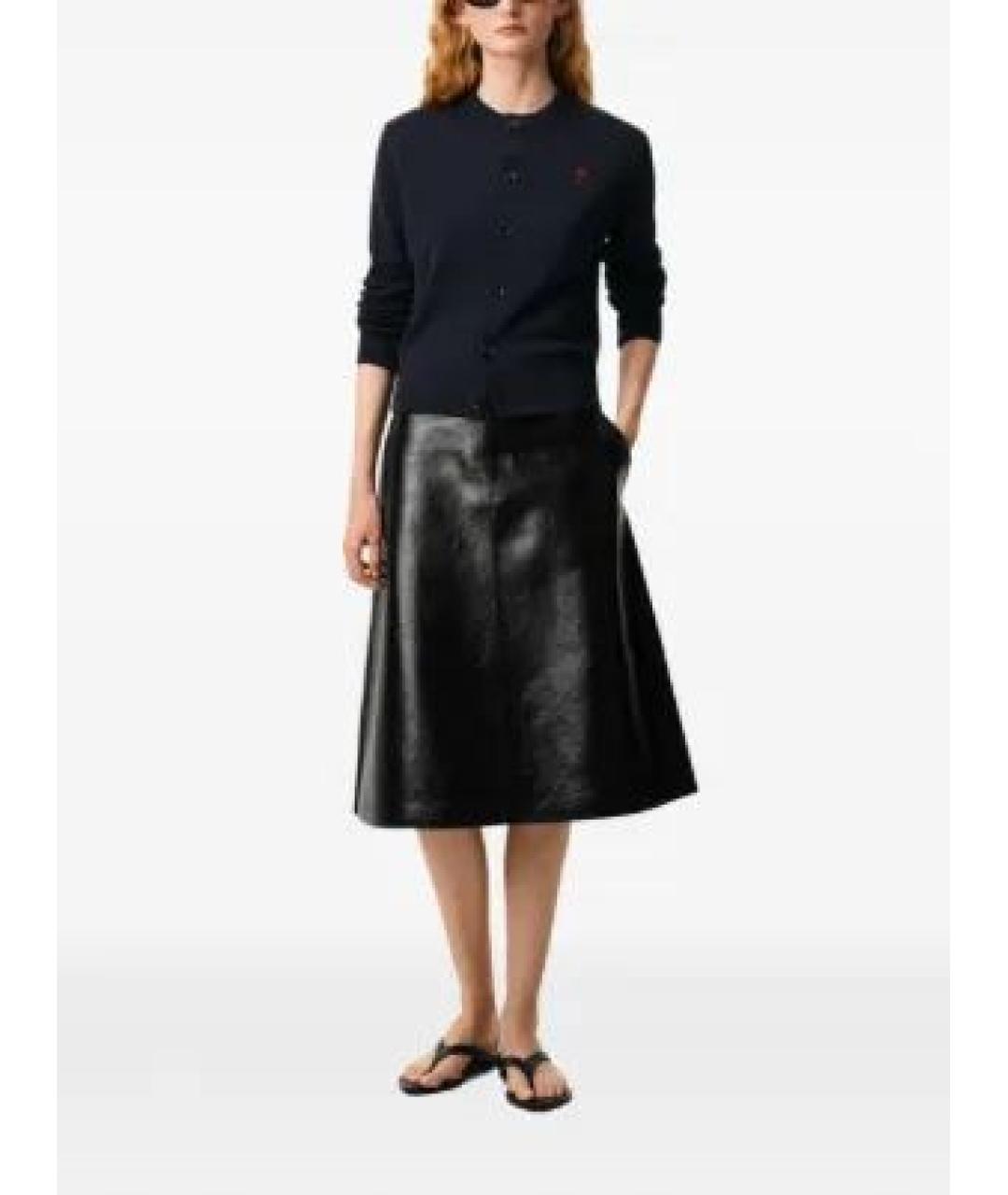 Ami Paris Темно-синий шерстяной кардиган, фото 3