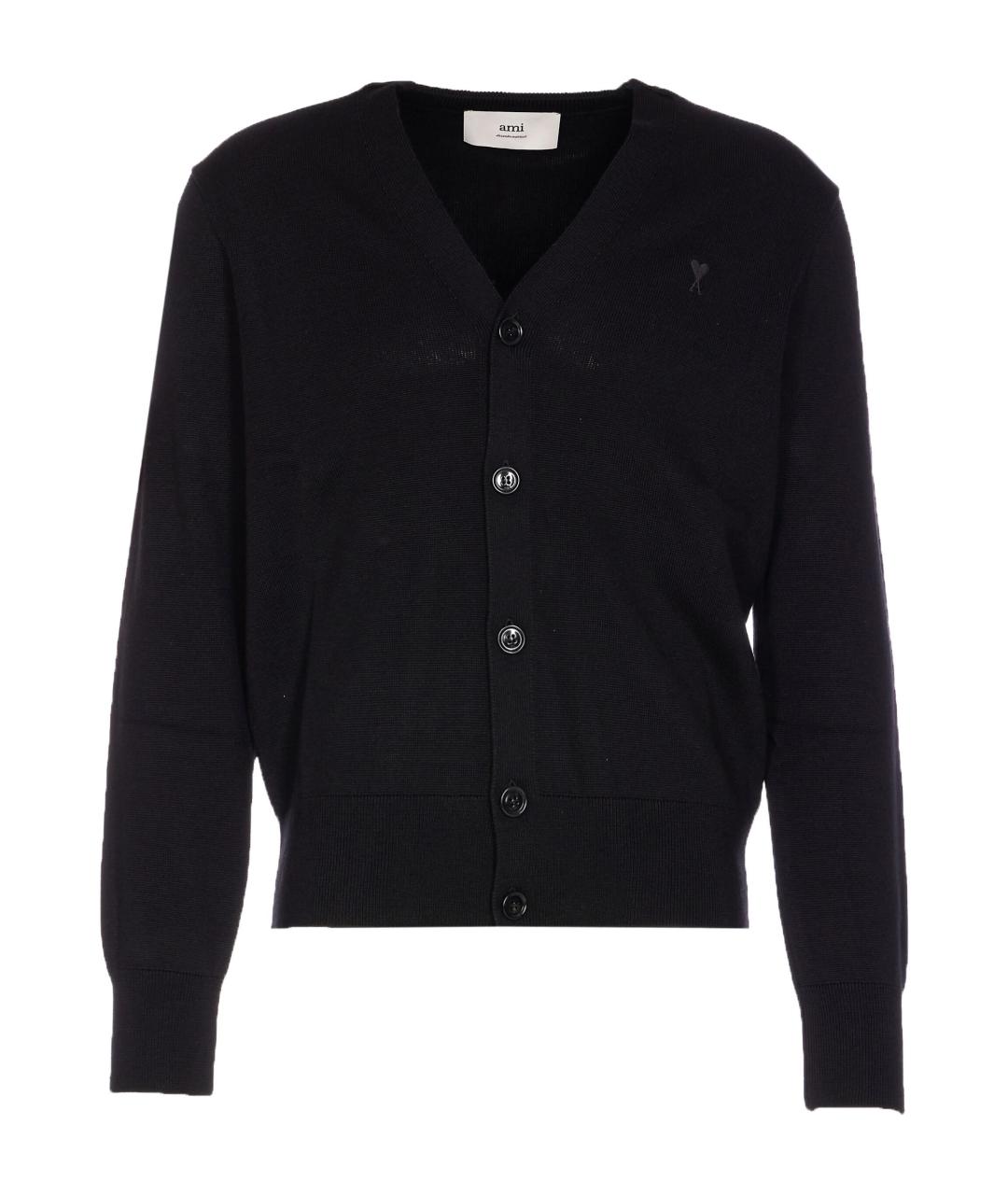 Ami Paris Темно-синий шерстяной кардиган, фото 1