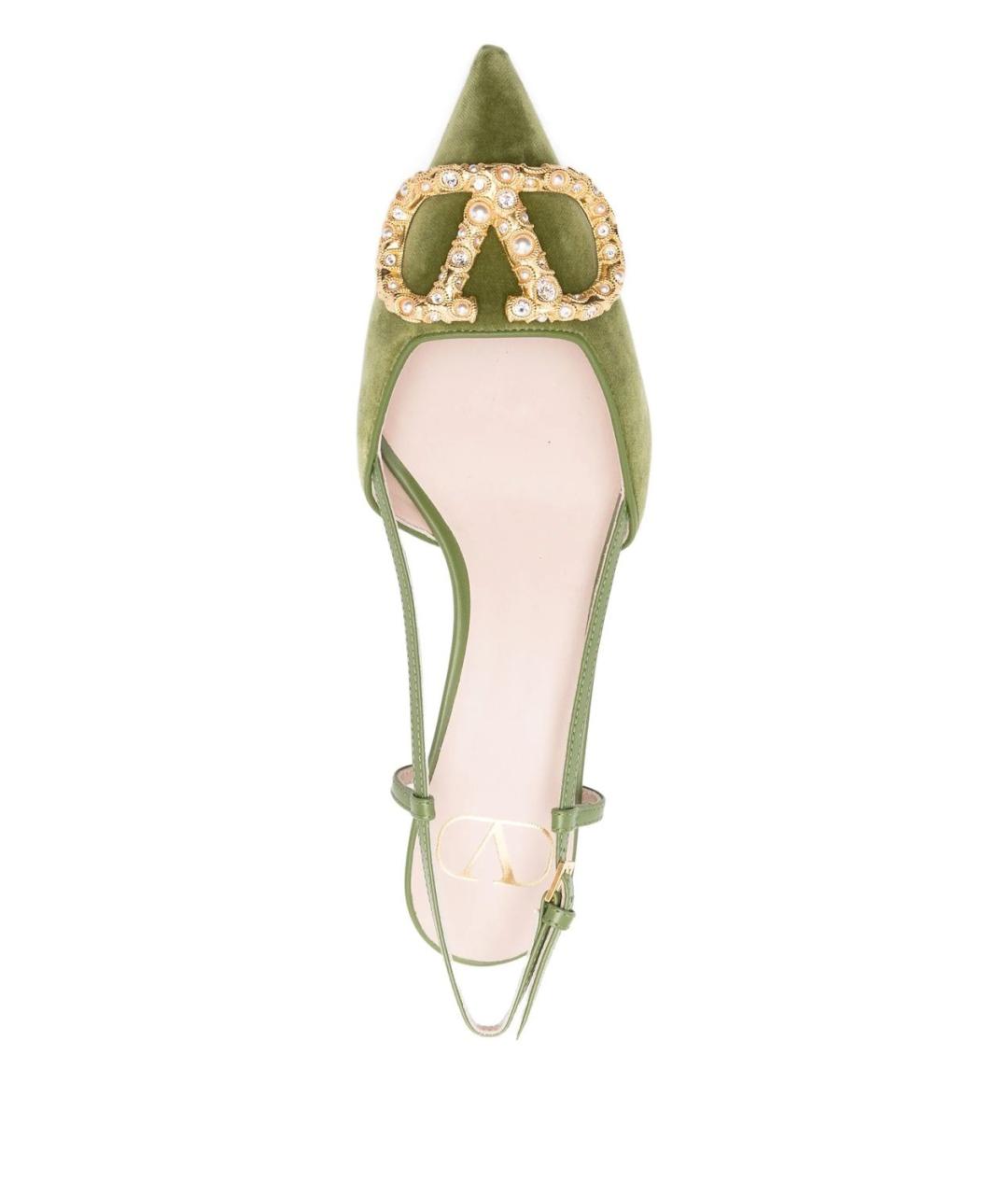 VALENTINO Зеленые бархатные туфли, фото 3