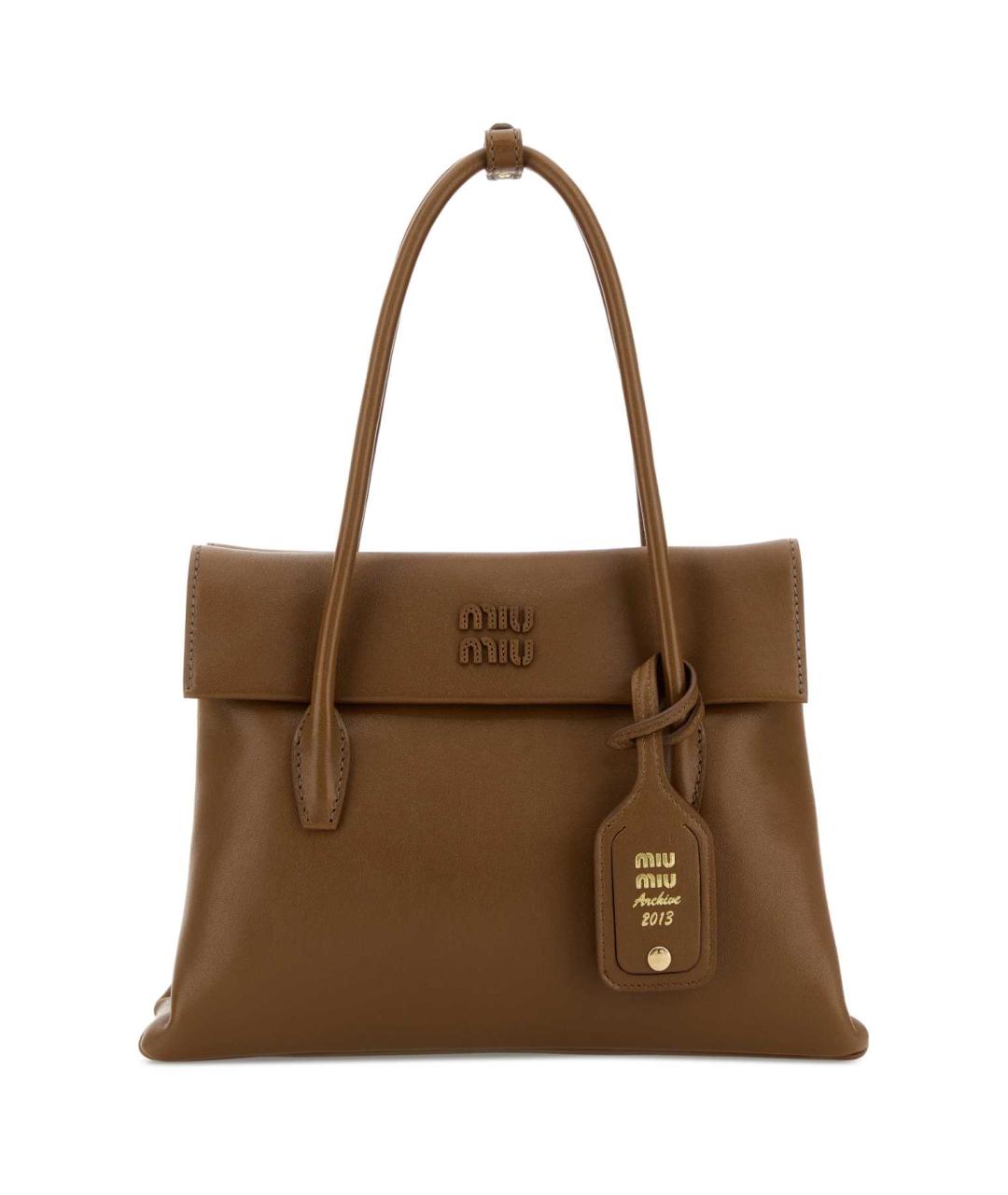 MIU MIU Коричневая кожаная сумка тоут, фото 1