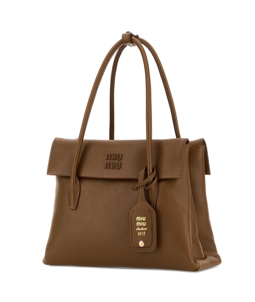 MIU MIU Коричневая кожаная сумка тоут, фото 2