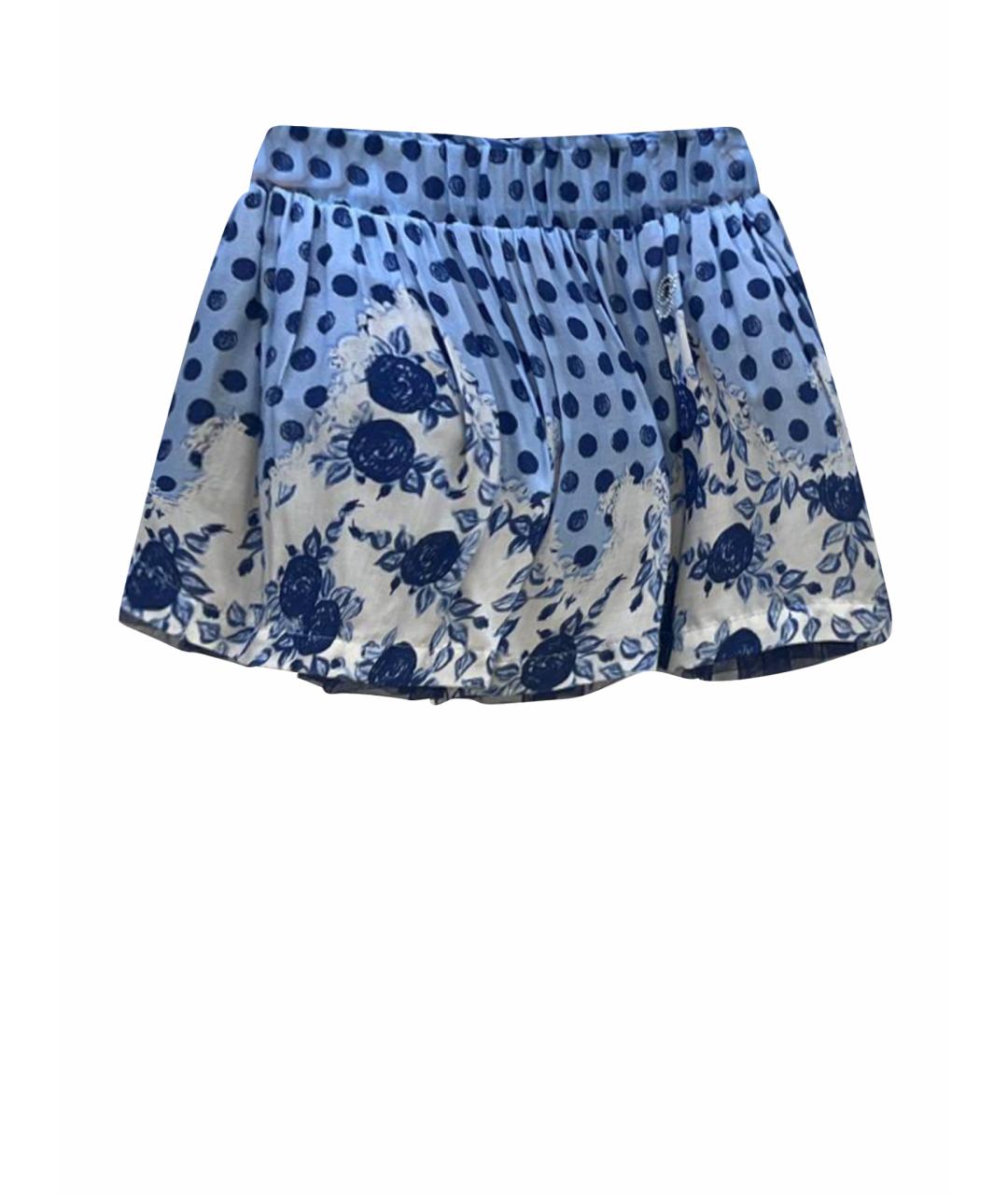 MISS BLUMARINE Синяя хлопковая юбка, фото 1