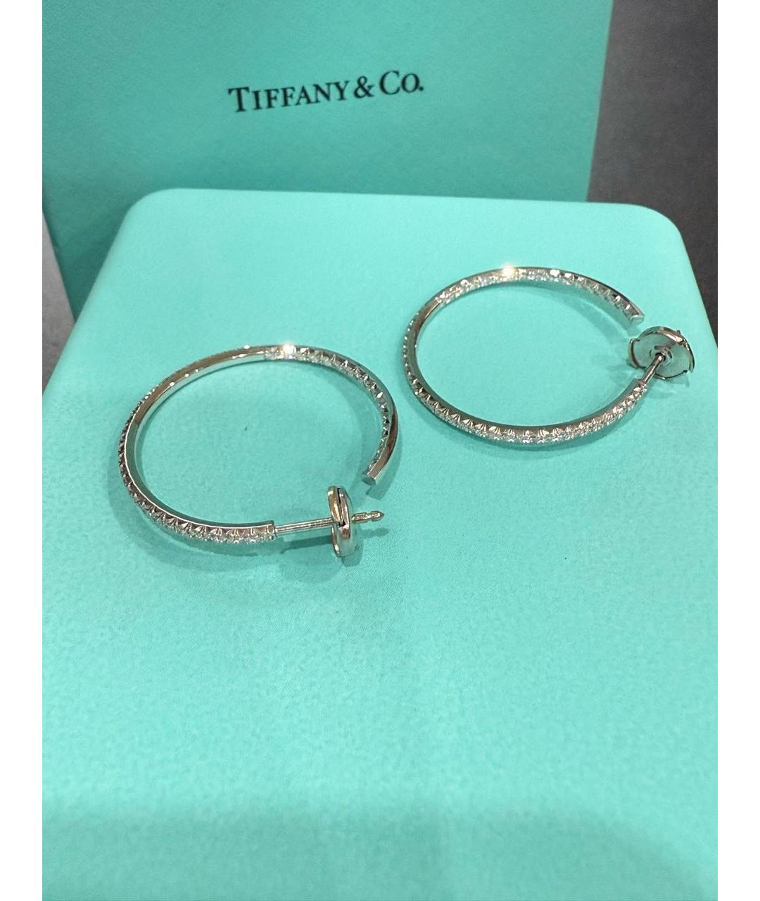 TIFFANY&CO Серебряные серьги из белого золота, фото 3