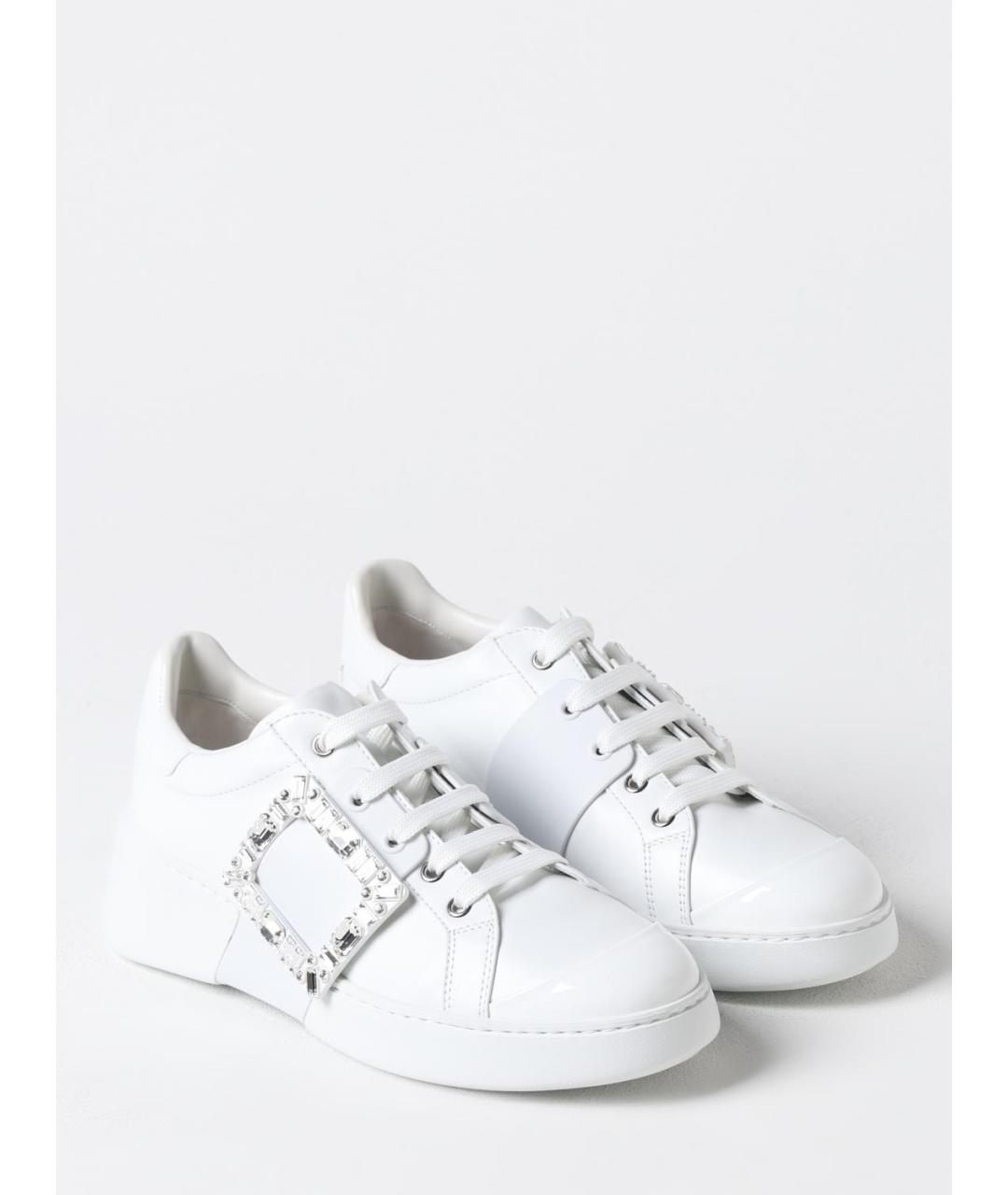 ROGER VIVIER Белые кожаные кроссовки, фото 2
