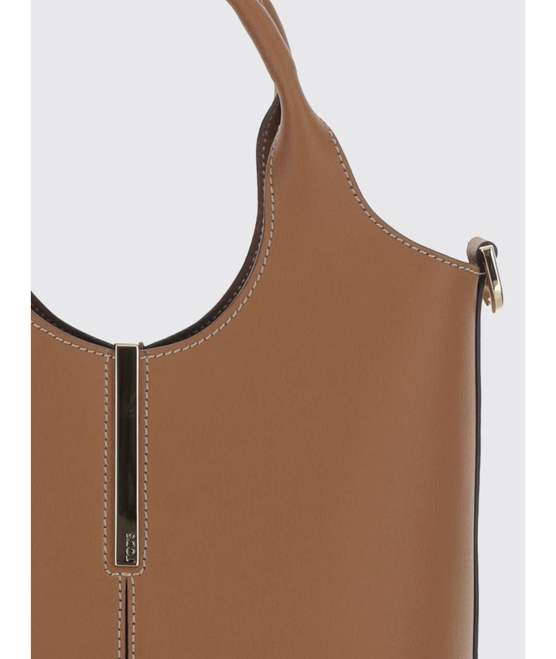 TOD'S Коричневая кожаная сумка тоут, фото 3