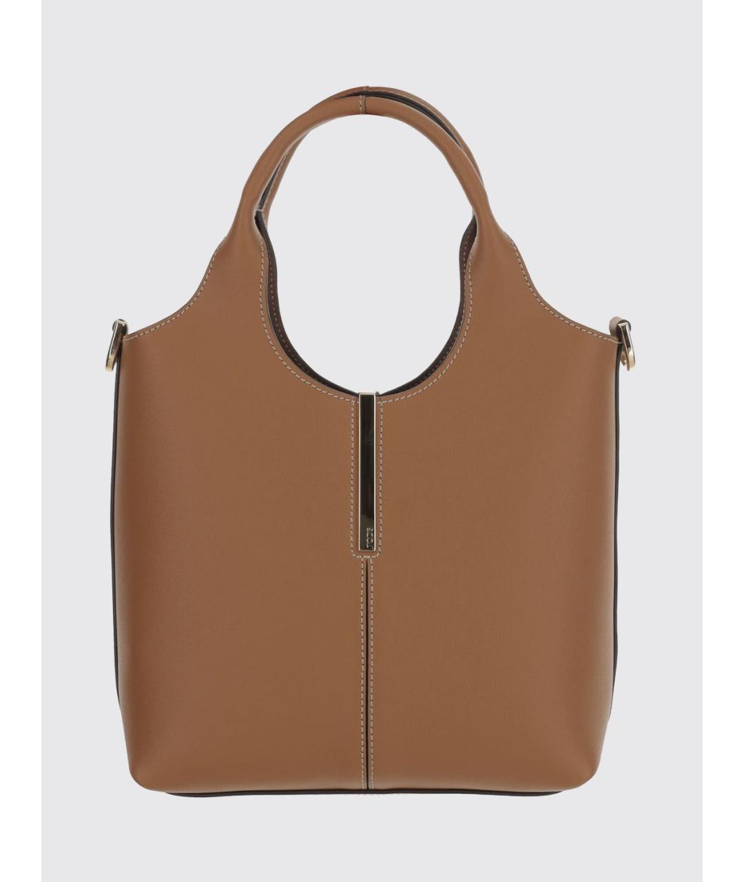 TOD'S Коричневая кожаная сумка тоут, фото 4