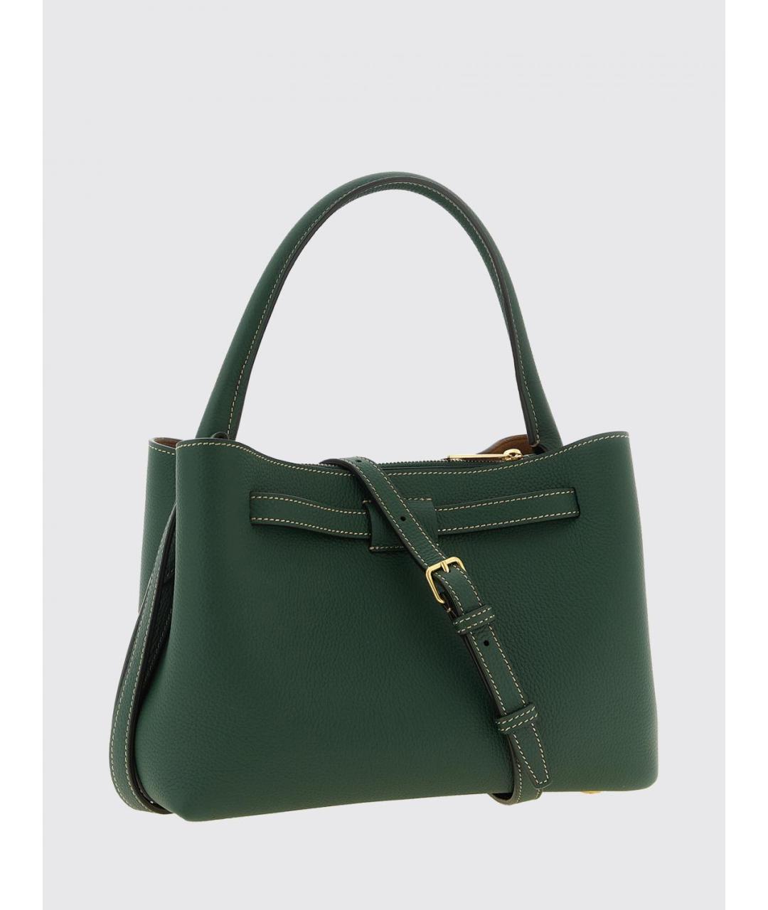 TOD'S Зеленая кожаная сумка тоут, фото 2