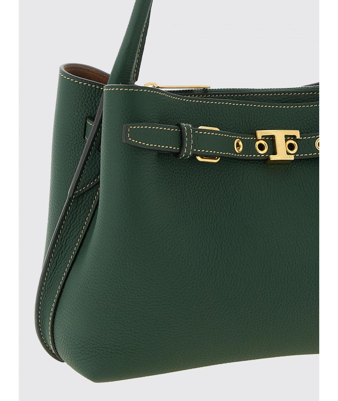 TOD'S Зеленая кожаная сумка тоут, фото 3