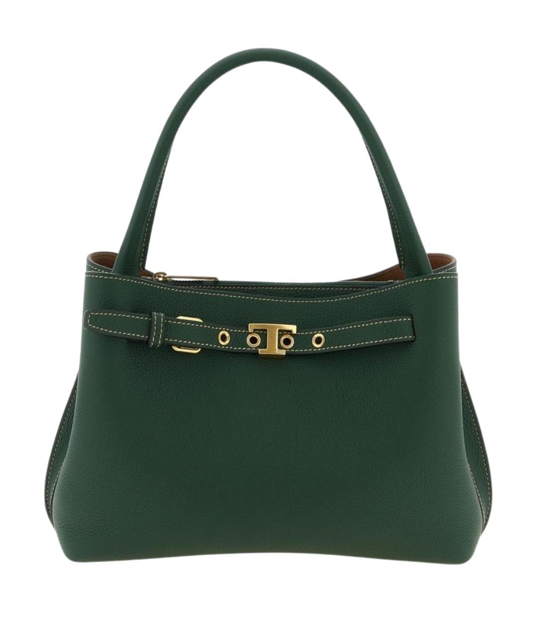 TOD'S Зеленая кожаная сумка тоут, фото 1