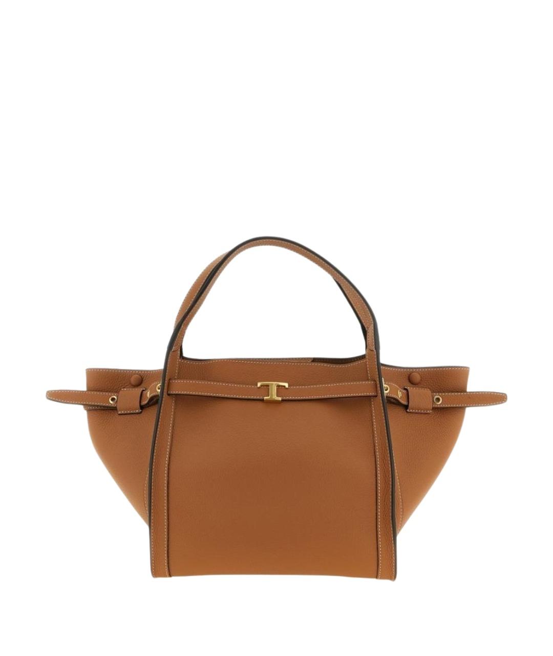 TOD'S Коричневая кожаная сумка тоут, фото 1