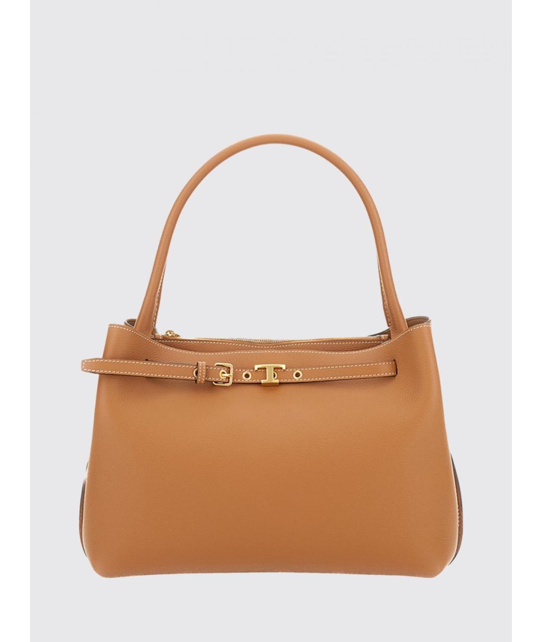 TOD'S Коричневая кожаная сумка с короткими ручками, фото 5