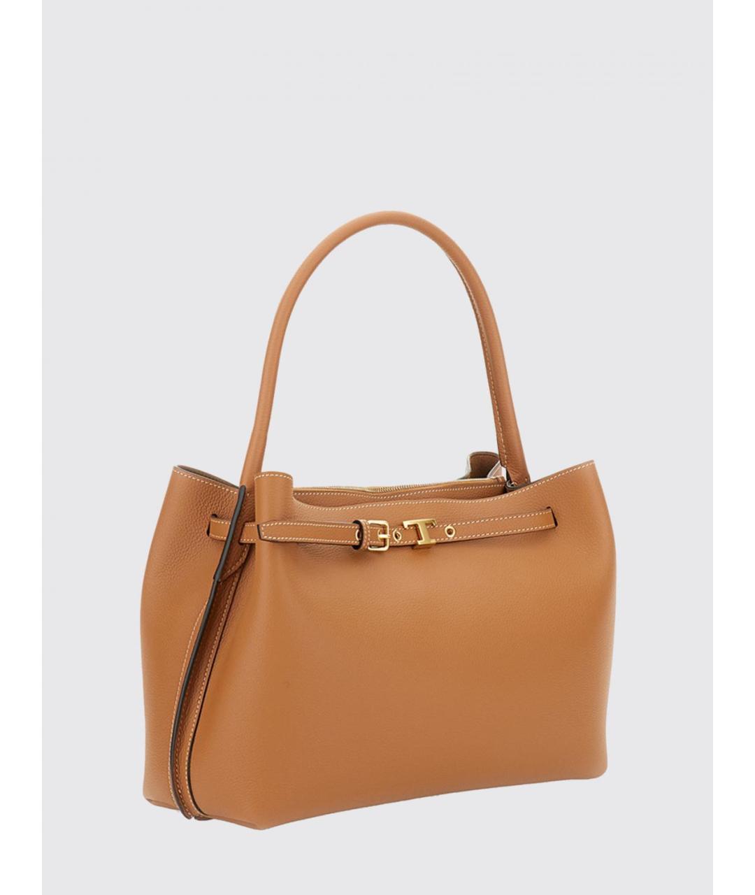TOD'S Коричневая кожаная сумка с короткими ручками, фото 3