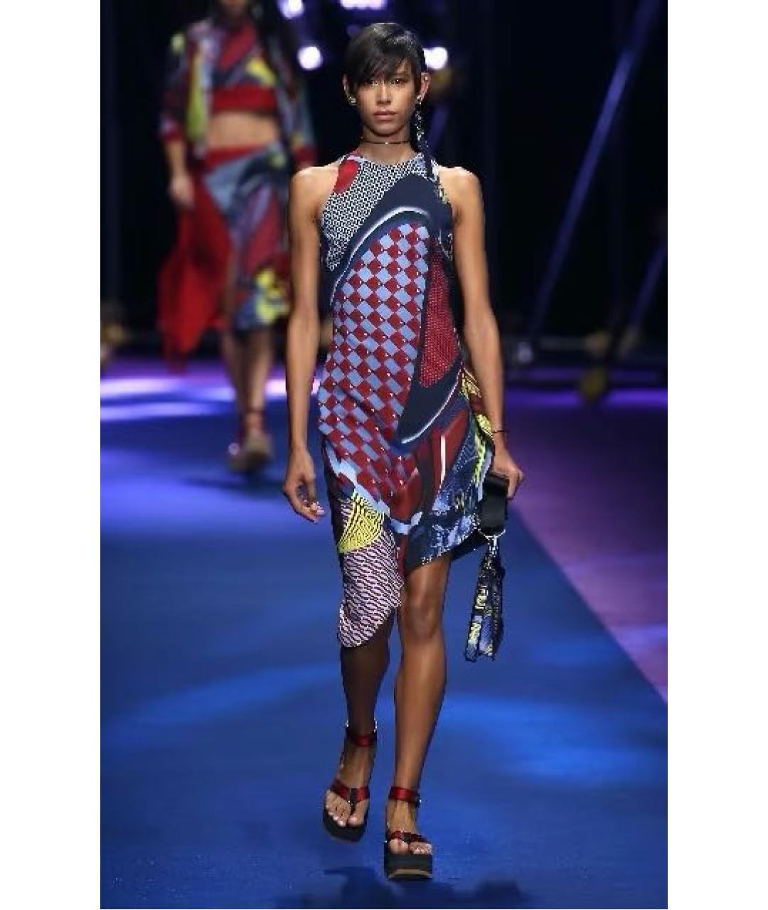 VERSACE Мульти вискозное вечернее платье, фото 6