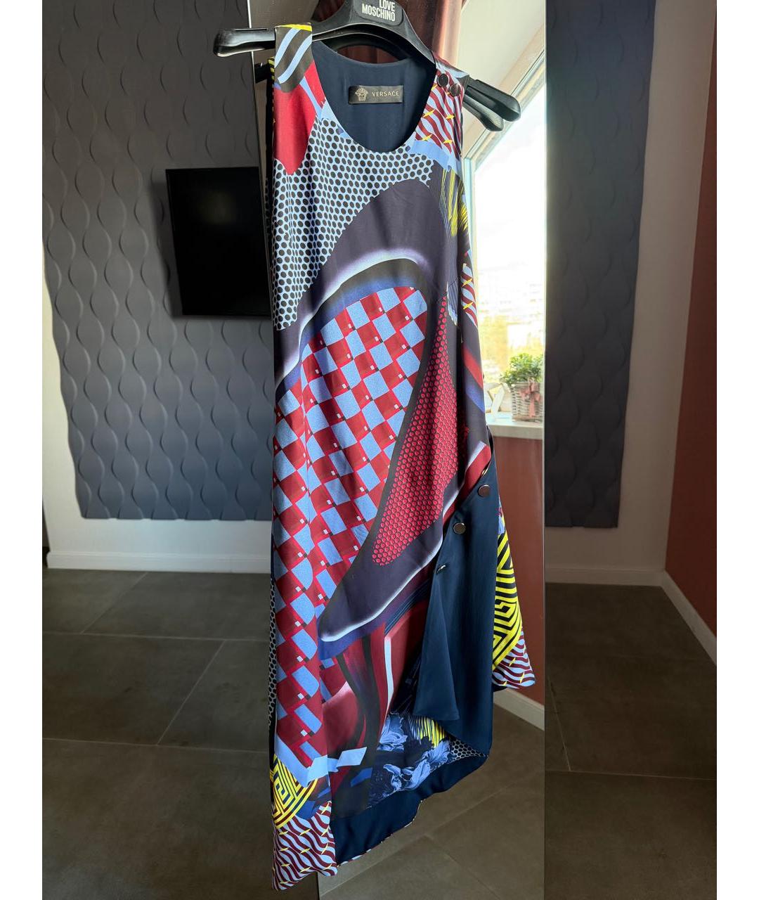 VERSACE Мульти вискозное вечернее платье, фото 7