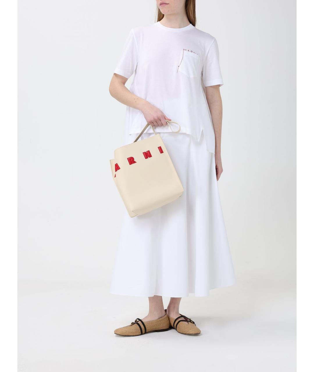 MARNI Бежевая кожаная сумка через плечо, фото 2