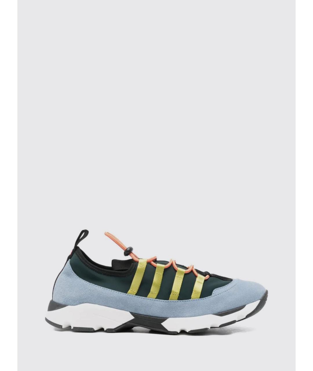 MARNI Зеленые синтетические низкие кроссовки / кеды, фото 4