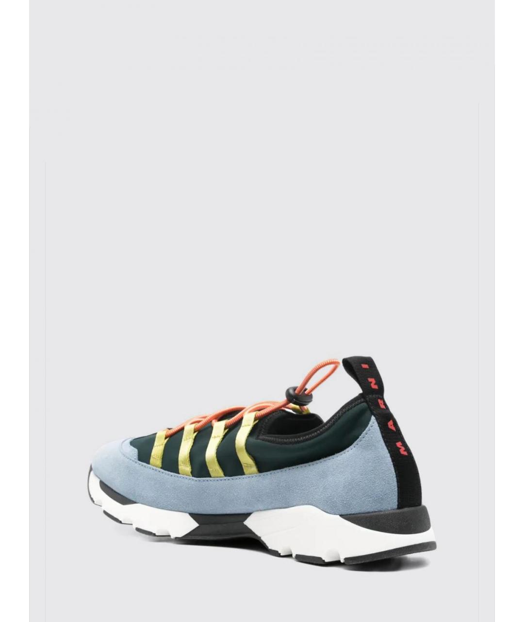 MARNI Зеленые синтетические низкие кроссовки / кеды, фото 2