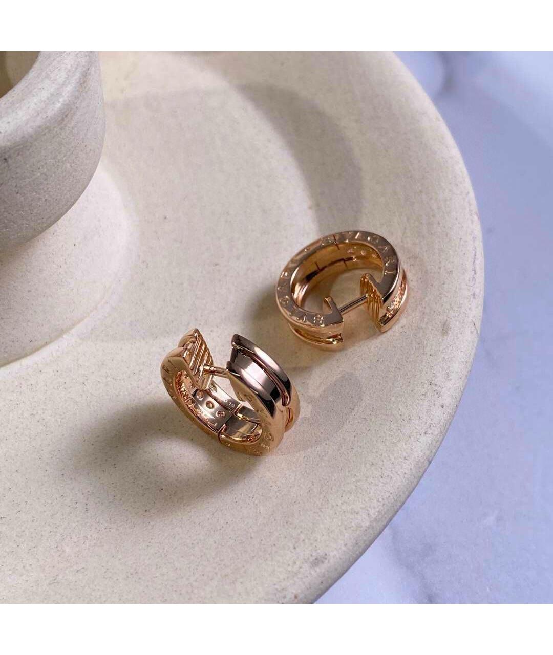 BVLGARI Золотые серьги из розового золота, фото 3