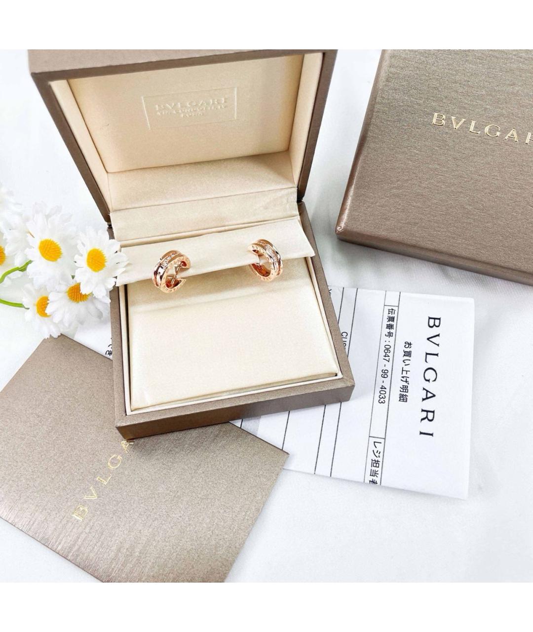 BVLGARI Золотые серьги из розового золота, фото 5