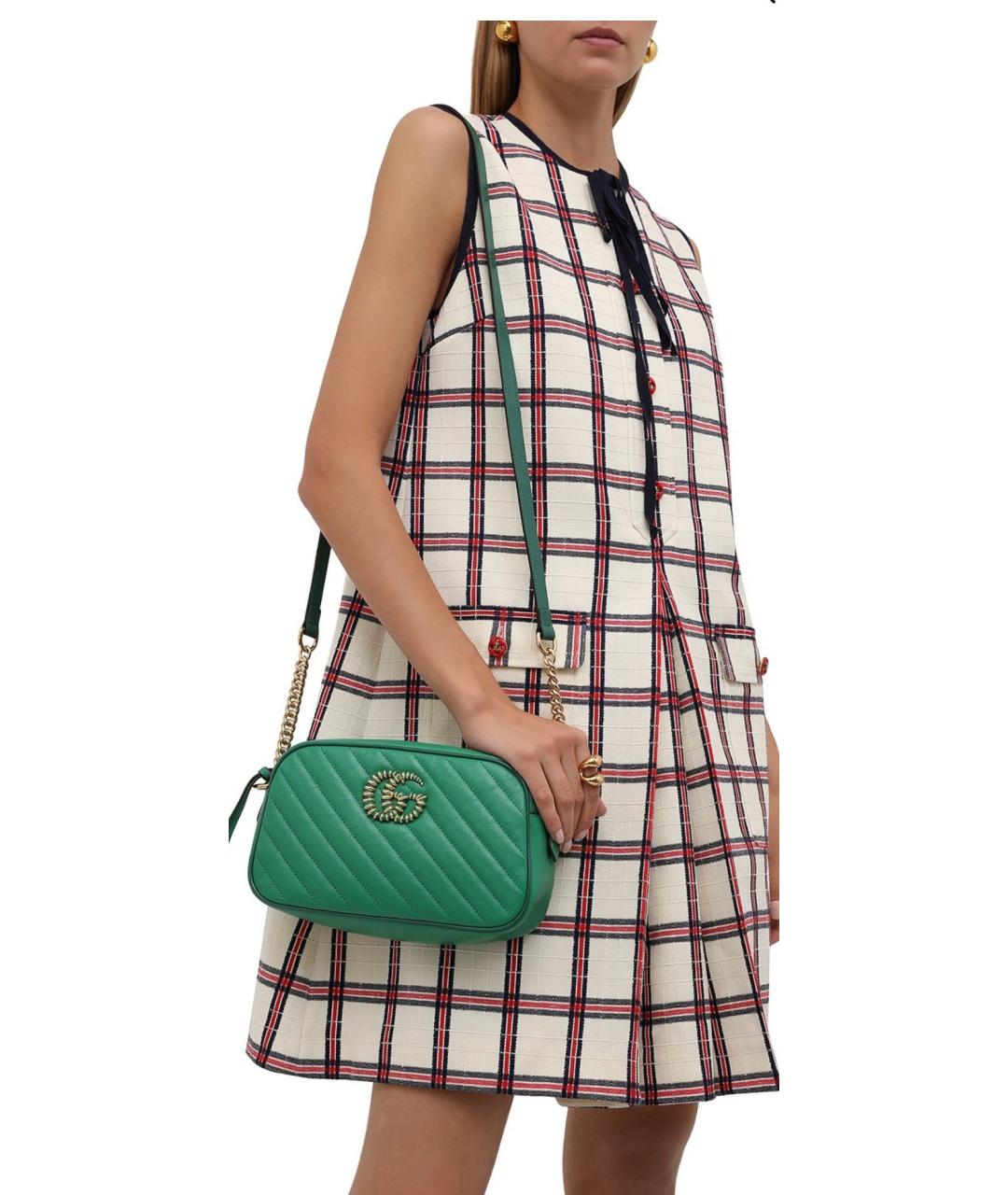 GUCCI Зеленая кожаная сумка через плечо, фото 4